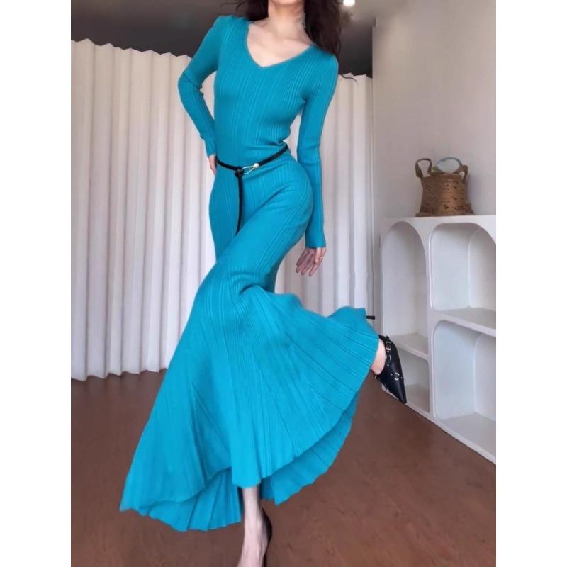 Вязаное платье стройнящее и тонкое, с ощущением высокого класса, имперская сестра носит холодную и уникальную шикарную юбку XL озеро синий
Вязаное платье стройнящее и тонкое, с ощущением высокого класса, имперская сестра носит холодную и уникальную шикарную юбку XL озеро синий