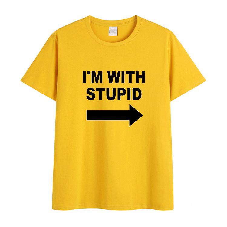 Summer Im with Stupid Tshirt New Style My Neighbor Is Stupid Fun Humorous Printed Cotton Unisexs and Womens Casual Tshirt S
Summer Im with Stupid Tshirt New Style My Neighbor Is Stupid Fun Humorous Printed Cotton Unisexs and Womens Casual Tshirt S
