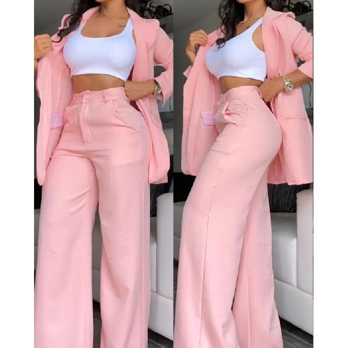 2026 Summer Women s Elegant Solid Color Suit with Slit Sleeves, Turn-down Collar, and Straight Pants Set S розовый
2026 Summer Women s Elegant Solid Color Suit with Slit Sleeves, Turn-down Collar, and Straight Pants Set S розовый