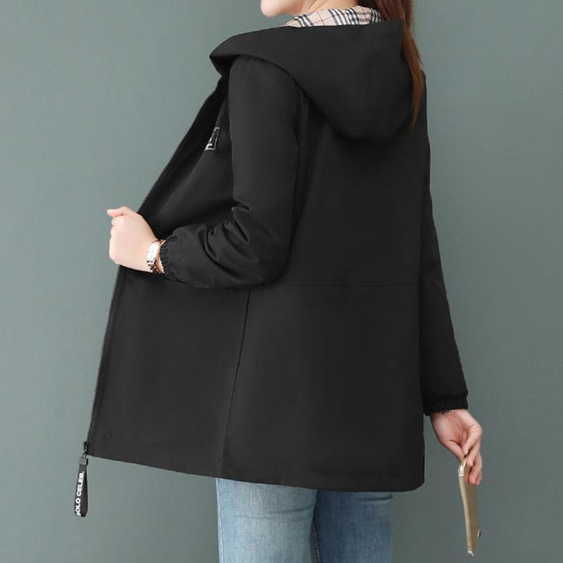 Жіноча модна куртка з двостороннім одягом з капюшоном Весна-осінь Верхній одяг із кишеньковою блискавкою Повсякденна вільна середньої довжини Тонка вітрівка M чорний
Жіноча модна куртка з двостороннім одягом з капюшоном Весна-осінь Верхній одяг із кишеньковою блискавкою Повсякденна вільна середньої довжини Тонка вітрівка M чорний