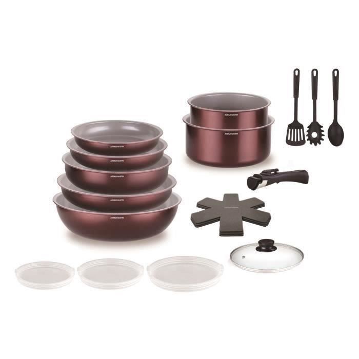 Batterie de cuisine - Tous feux dont induction - ARTHUR MARTIN - AM2503 - Aluminium - 18 pièces - Poignée amovible
Batterie de cuisine - Tous feux dont induction - ARTHUR MARTIN - AM2503 - Aluminium - 18 pièces - Poignée amovible