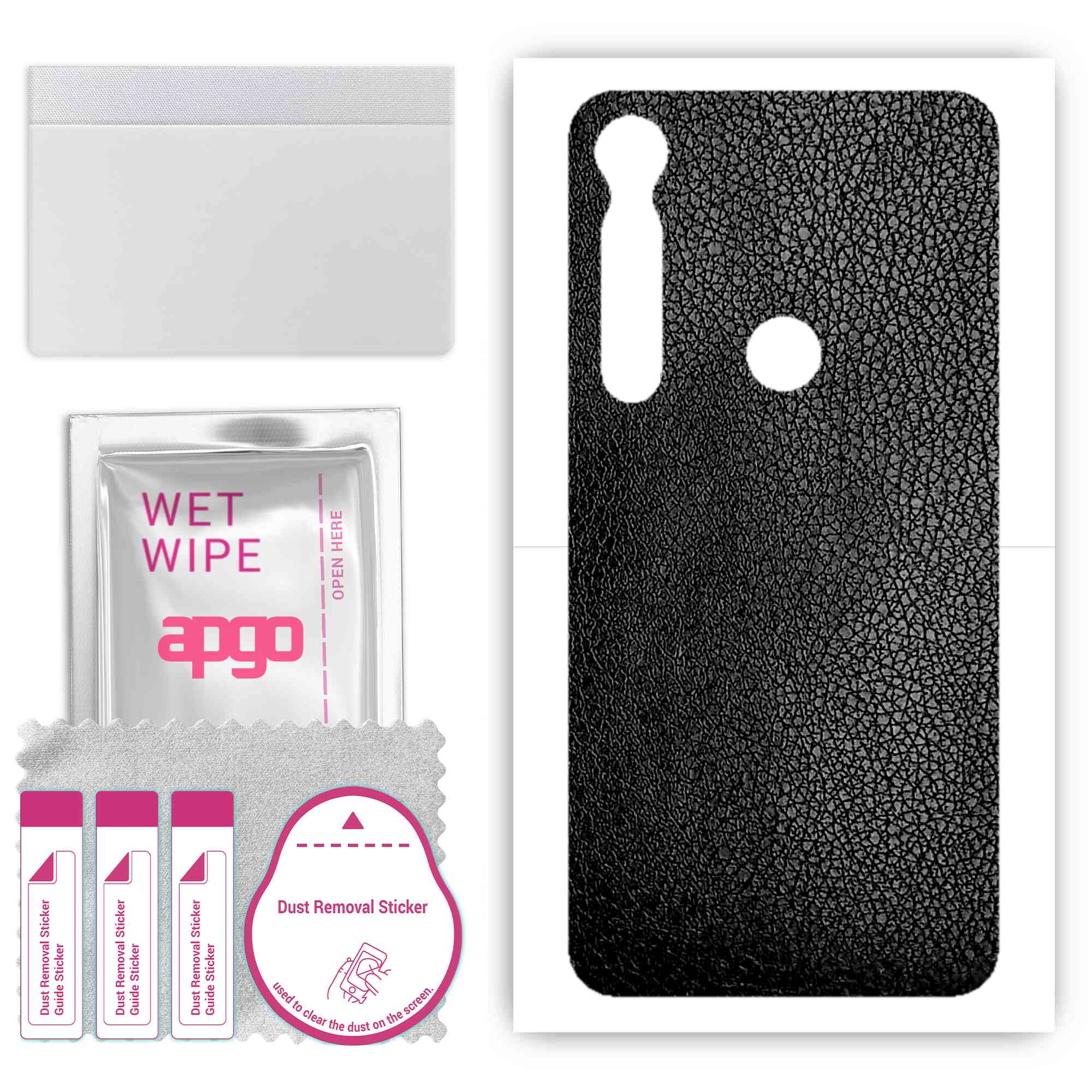 apgo Protective Skin Sticker for the back compatible with Motorola Moto G8 Plus, Wrap Film, Foil, Vinyl - Pattern Black Leather
apgo Protective Skin Sticker for the back compatible with Motorola Moto G8 Plus, Wrap Film, Foil, Vinyl - Pattern Black Leather