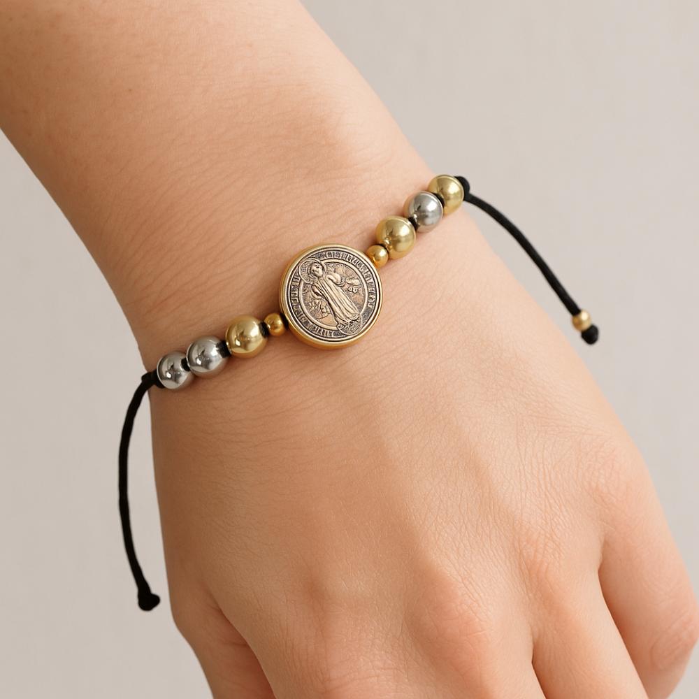 St. Benedict Braided Rosary Bracelet Adjustable Wristband Prayer Beads Retro Beaded Bracelet Gift золотий
St. Benedict Braided Rosary Bracelet Adjustable Wristband Prayer Beads Retro Beaded Bracelet Gift золотий