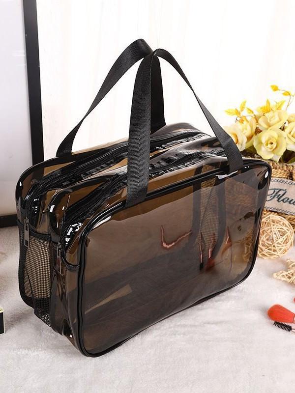 Large-Capacity Waterproof Transparent PVC Makeup Bag with Wet/Dry Separation Small серый
Large-Capacity Waterproof Transparent PVC Makeup Bag with Wet/Dry Separation Small серый