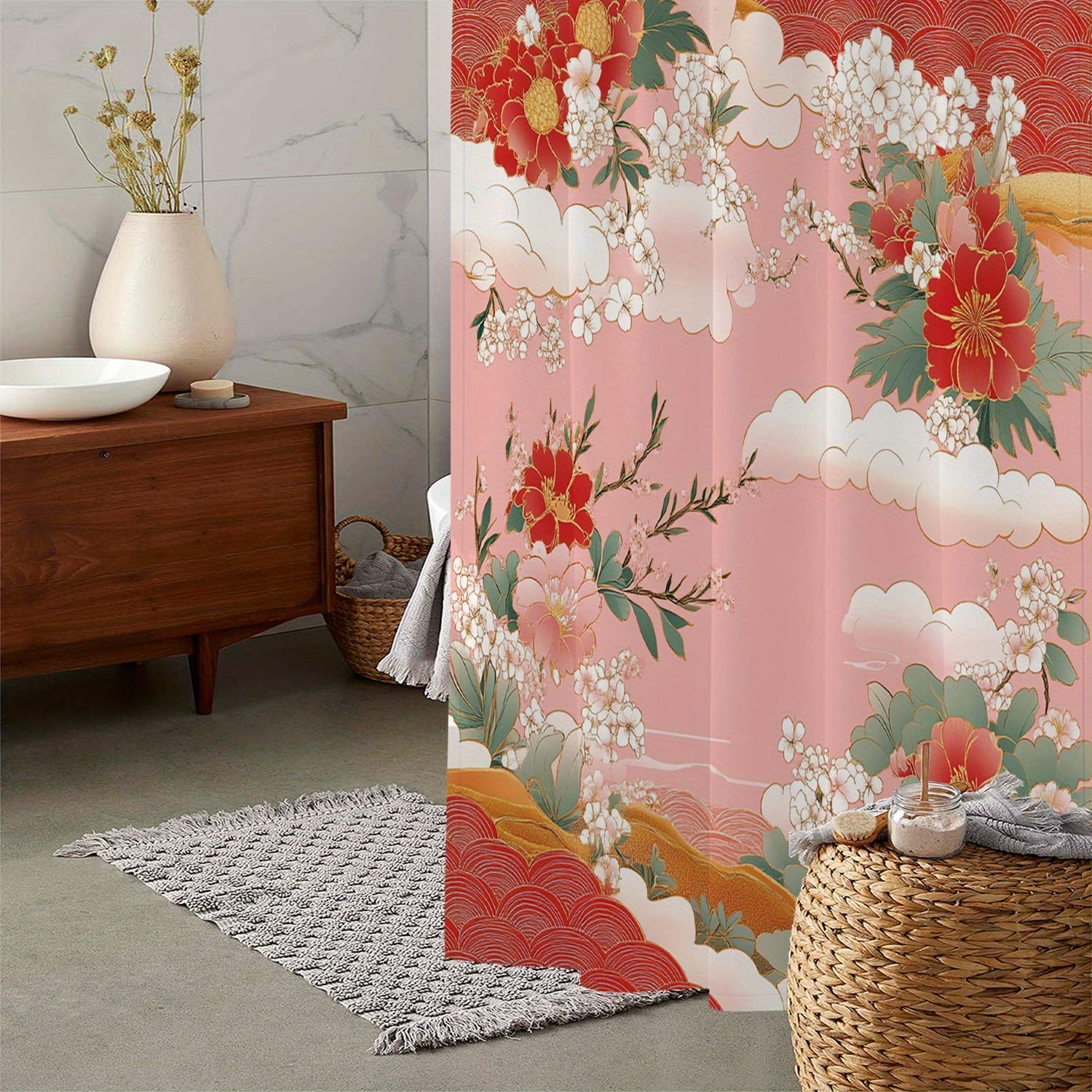 Open One Floral Print Shower Curtain, Window Curtain With 12 Hooks Curtain For Windows W60H190(CM)-1 Pcs
Open One Floral Print Shower Curtain, Window Curtain With 12 Hooks Curtain For Windows W60H190(CM)-1 Pcs