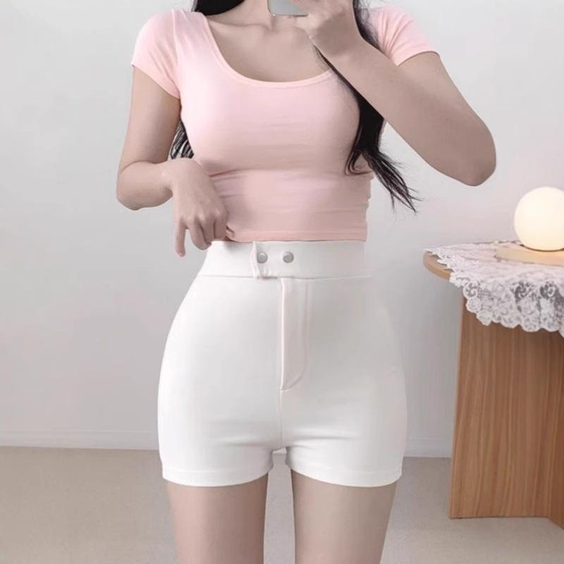 White High-waisted Shorts for Women In Summer Korean Style Tights Sexy Slim Three-point Casual Hip Pants XXL білий
White High-waisted Shorts for Women In Summer Korean Style Tights Sexy Slim Three-point Casual Hip Pants XXL білий