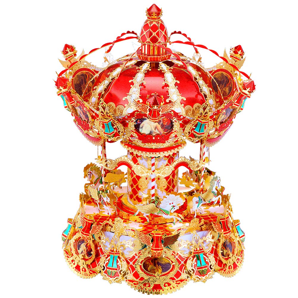 Piececool 3D Puzzle Metal Music Box Carousel 3D Puzzle Metallic Nano Puzzle Assembly Required No Glue Required 4 Star Difficulty Level Intermediate
Piececool 3D Puzzle Metal Music Box Carousel 3D Puzzle Metallic Nano Puzzle Assembly Required No Glue Required 4 Star Difficulty Level Intermediate
