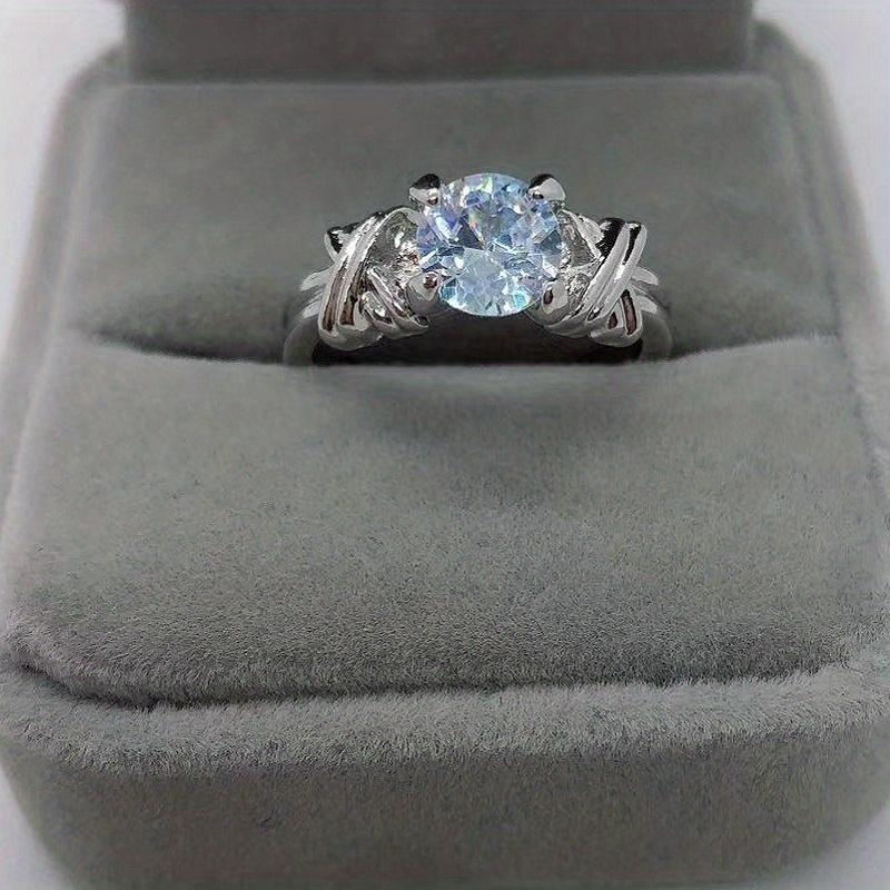 White Zircon Interwoven Pattern Ring Groove Ring Jewelry - Sparkling Zircon Stone, Interwoven Design - For Women - Perfect for Weddings, Engagements 5
White Zircon Interwoven Pattern Ring Groove Ring Jewelry - Sparkling Zircon Stone, Interwoven Design - For Women - Perfect for Weddings, Engagements 5