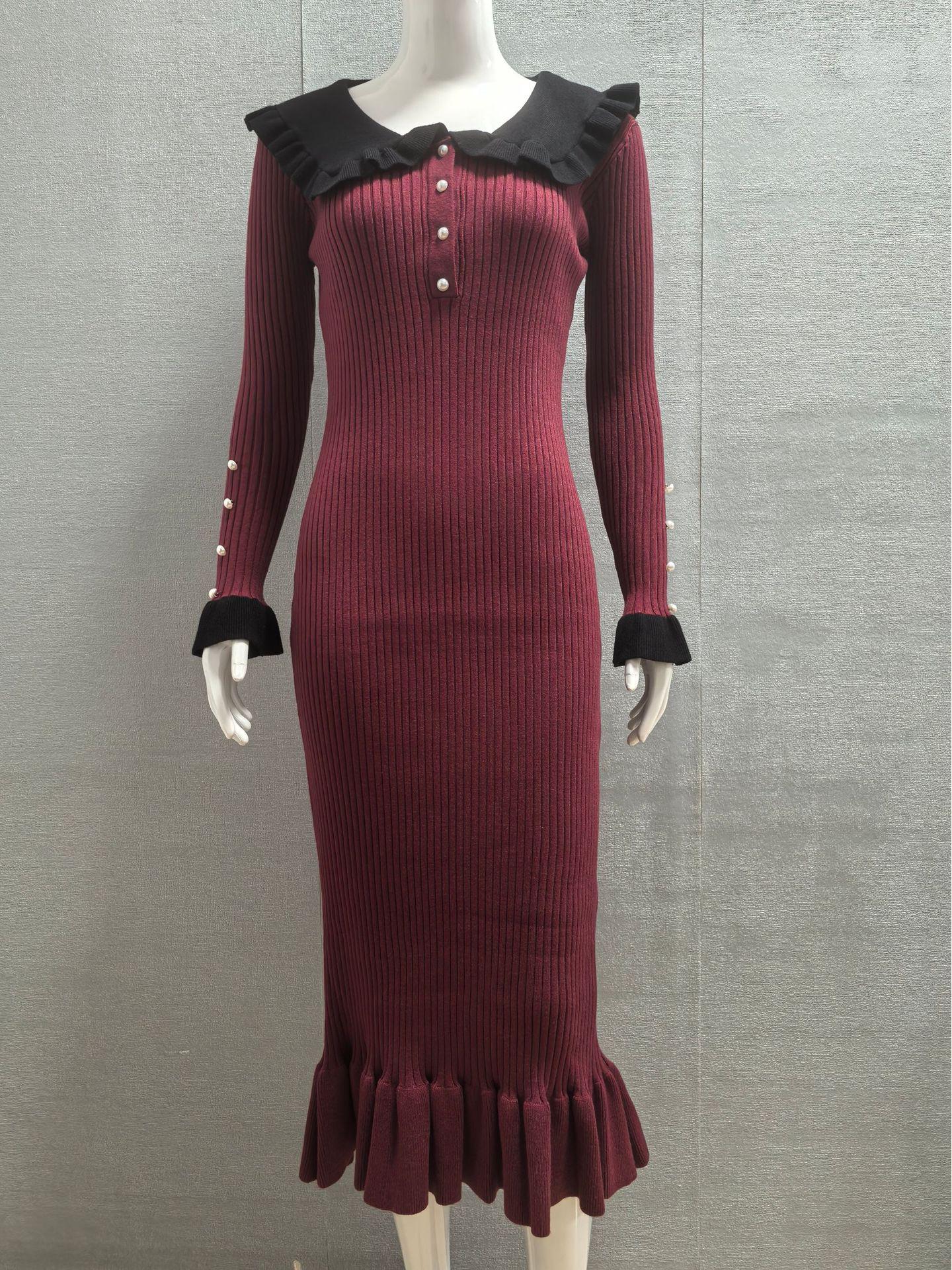 Вязаное платье с оборками в стиле ретро из шерсти, 2023: Европейский и американский французский стиль для осени и зимы Small
Вязаное платье с оборками в стиле ретро из шерсти, 2023: Европейский и американский французский стиль для осени и зимы Small