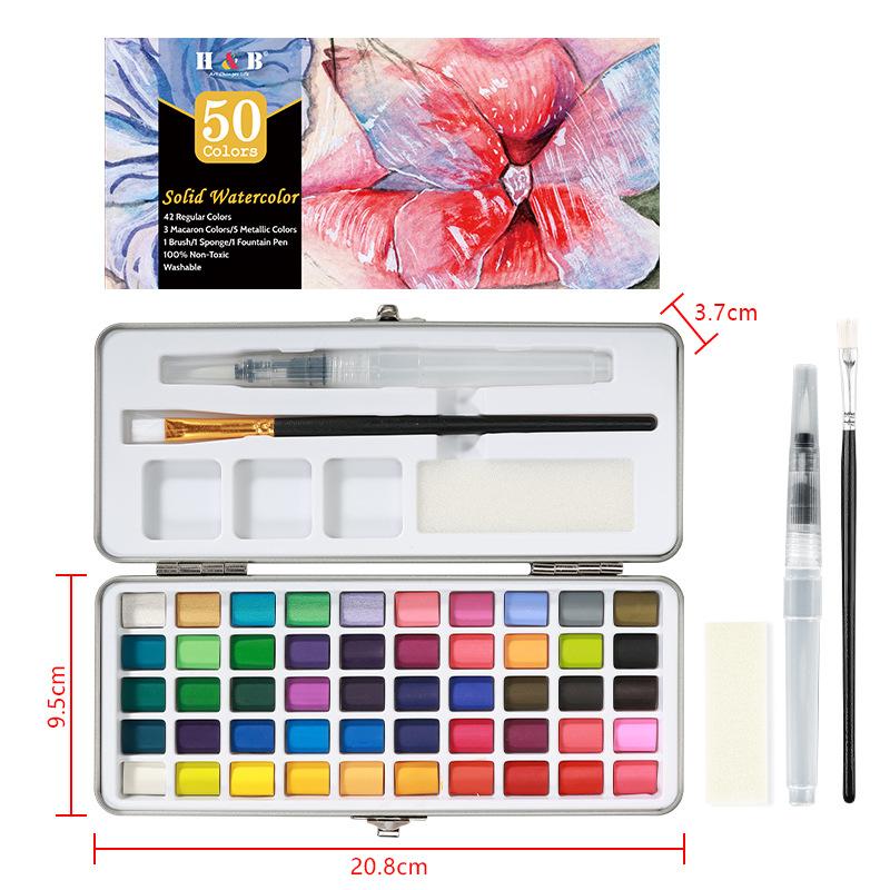 50/72/90/100 Color Solid Watercolor Painting Pigment Set High-concentration Portable School Art Examinee Recommended Pigments
50/72/90/100 Color Solid Watercolor Painting Pigment Set High-concentration Portable School Art Examinee Recommended Pigments