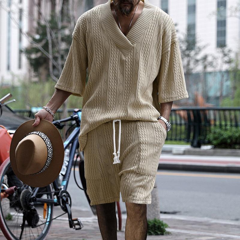 Casual Embroidered Set Summer Loose Short Sleeve V-Neck Sports Suit Two-Piece Men s Clothing T-Shirt Shorts 3XL хакі
Casual Embroidered Set Summer Loose Short Sleeve V-Neck Sports Suit Two-Piece Men s Clothing T-Shirt Shorts 3XL хакі
