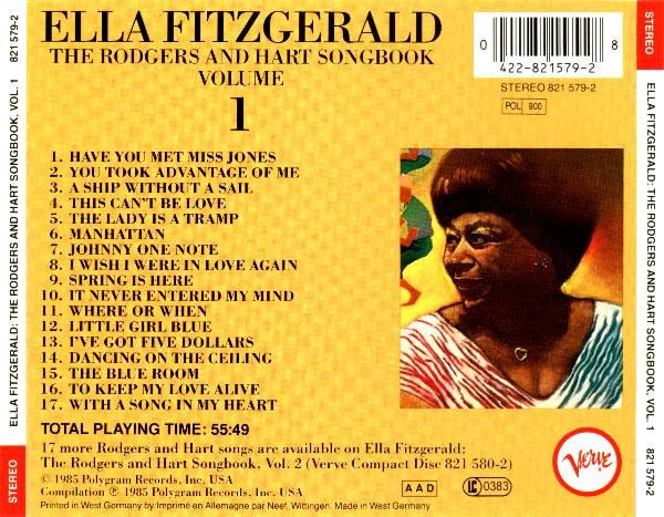 CD ELLA FITZGERALD Rodgers And Hart Songbook Volume 1 8215792 Verve Europe Jazz Used
CD ELLA FITZGERALD Rodgers And Hart Songbook Volume 1 8215792 Verve Europe Jazz Used