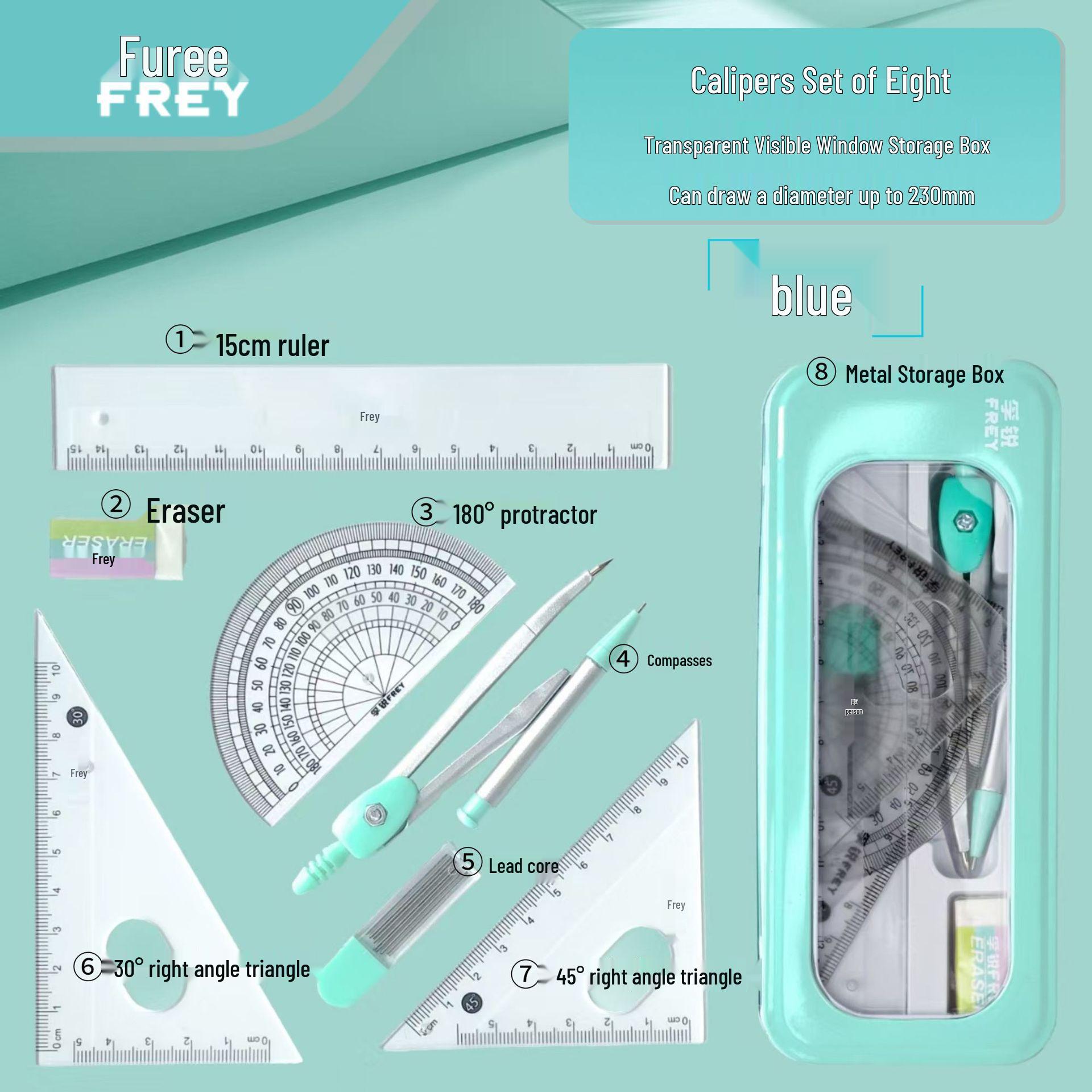 7-Piece Multifunctional Compass and Ruler Set for Students - Fresh Style Drawing Tools
7-Piece Multifunctional Compass and Ruler Set for Students - Fresh Style Drawing Tools