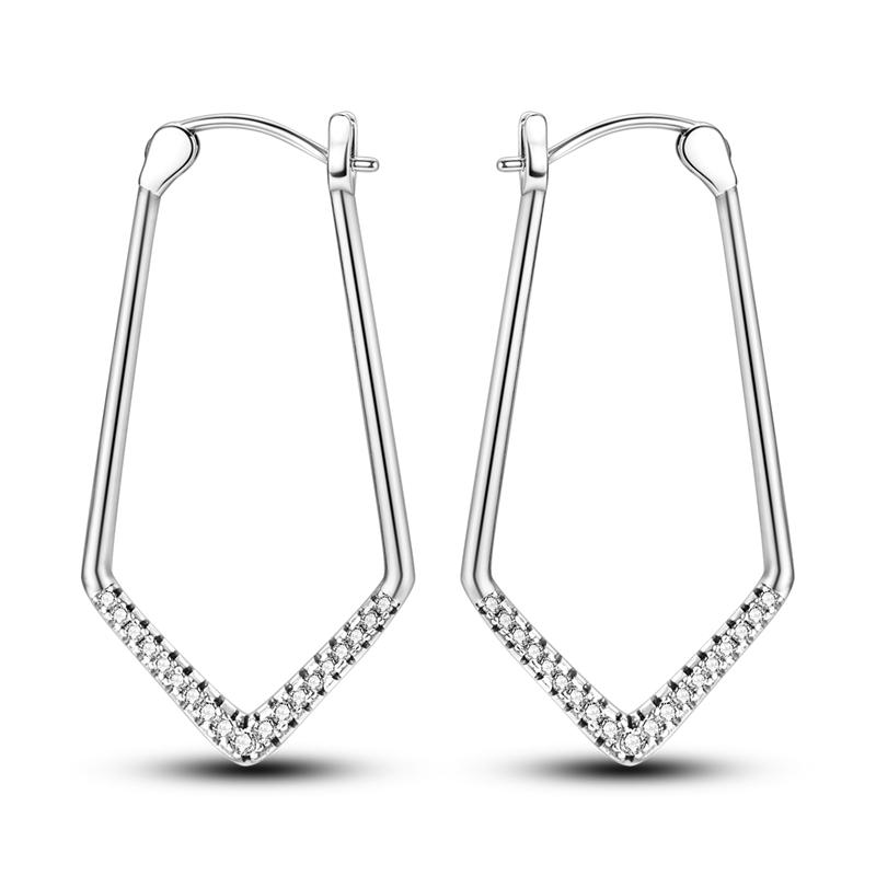 Серьги-кольца из серебра 925 пробы U-образной формы для женщин, красочные серьги с фианитом розового золота, минималистичные U-серьги для свадьбы, вечеринки, роскошные ювелирные изделия, подарок SEE164