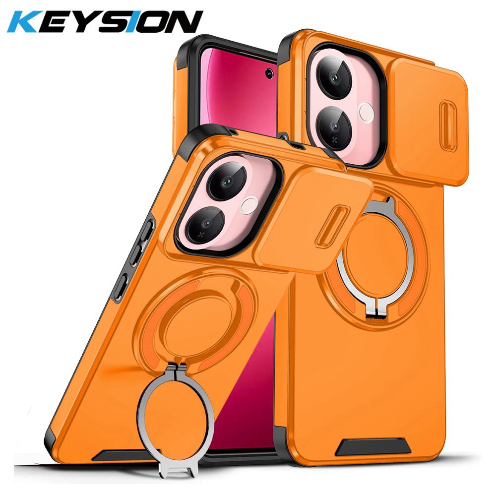 KEYSION 360° Ring Stand Phone Case for VIVO V60 Lite 5G Slide Camera Protection Magnetic Shockproof Back Cover for IQOO Z10R 5G for IQOO Z10R помаранчевий
KEYSION 360° Ring Stand Phone Case for VIVO V60 Lite 5G Slide Camera Protection Magnetic Shockproof Back Cover for IQOO Z10R 5G for IQOO Z10R помаранчевий