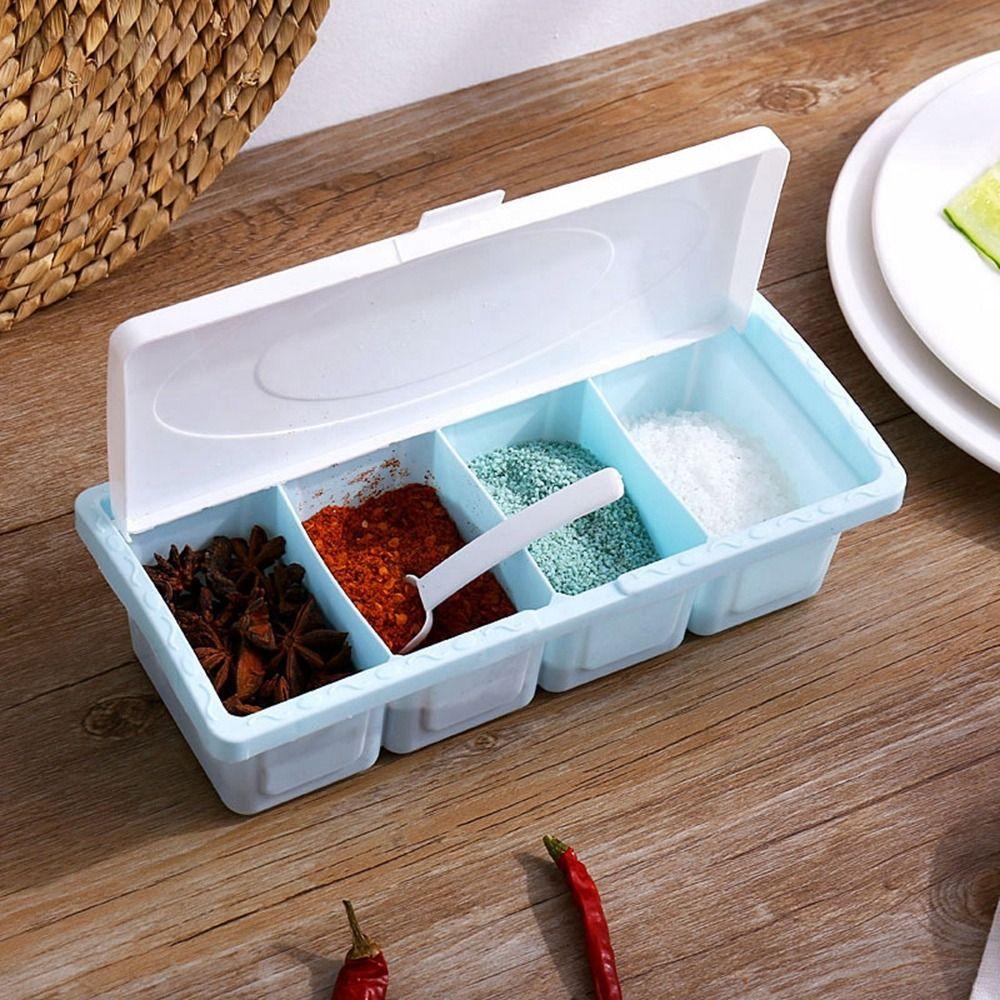 Pink/Blue/Green 4 Grids Seasoning Box Plastic Spice Jar Condiment Storage Container Kitchen
Pink/Blue/Green 4 Grids Seasoning Box Plastic Spice Jar Condiment Storage Container Kitchen