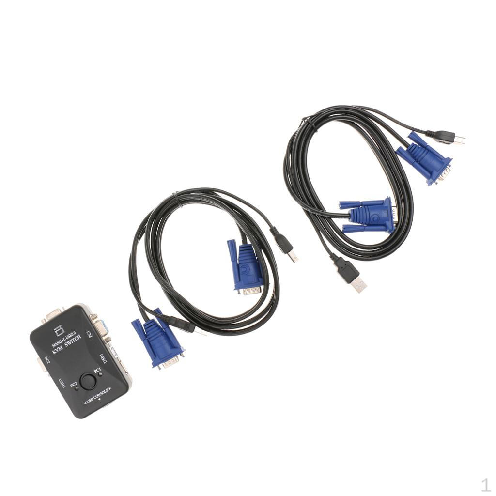 2-портовый USB-VGA KVM-переключатель + кабели для совместного использования компьютера, мониторная клавиатура
2-портовый USB-VGA KVM-переключатель + кабели для совместного использования компьютера, мониторная клавиатура