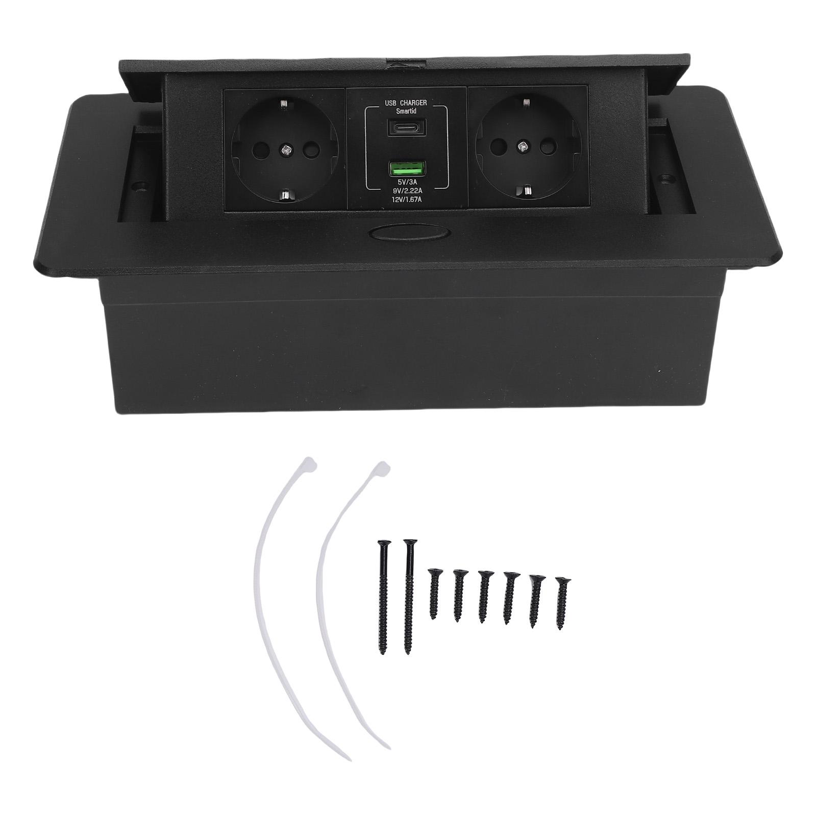 Desktop Socket Box 2 Prong Outlets USB Type C 20W Fast Charging Recessed Power Strip for Home
Desktop Socket Box 2 Prong Outlets USB Type C 20W Fast Charging Recessed Power Strip for Home