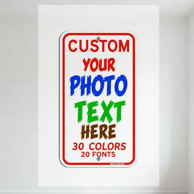 Custom Photo Text Service Metal Tin Sign - 30 Colors 20 Fonts, Red Border & Brushstroke Letters, Wall Decor for Home/Office/Cafe 20x30cm(7.8x11.8inch)
Custom Photo Text Service Metal Tin Sign - 30 Colors 20 Fonts, Red Border & Brushstroke Letters, Wall Decor for Home/Office/Cafe 20x30cm(7.8x11.8inch)