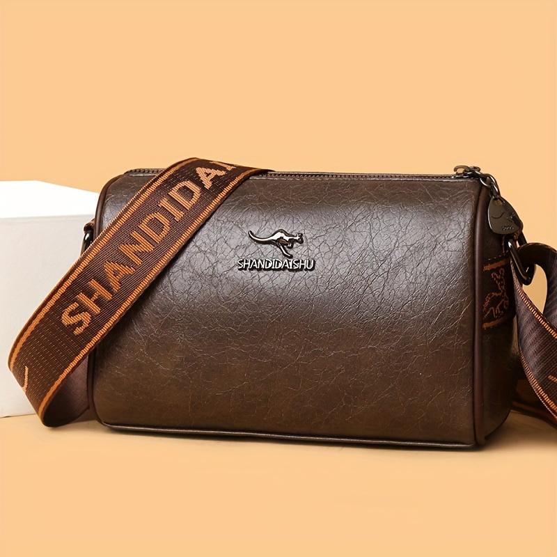 Women s Shoulder Bag Retro Wide Shoulder Strap Messenger Bag темно-коричневого
Women s Shoulder Bag Retro Wide Shoulder Strap Messenger Bag темно-коричневого
