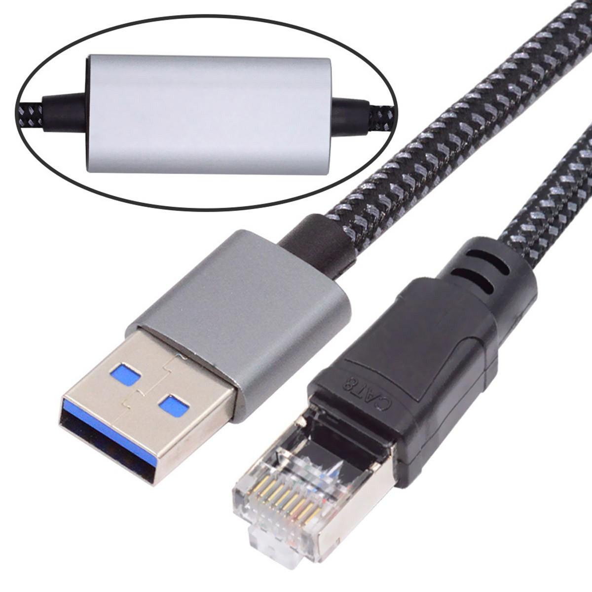 UT-024-AM 1.2m USB to Ethernet Cable USB-A 3.0 to RJ45 Male Cord 1000Mbps Gigabit LAN Network Compatible with USB2.0,AX88179 Chip A
UT-024-AM 1.2m USB to Ethernet Cable USB-A 3.0 to RJ45 Male Cord 1000Mbps Gigabit LAN Network Compatible with USB2.0,AX88179 Chip A