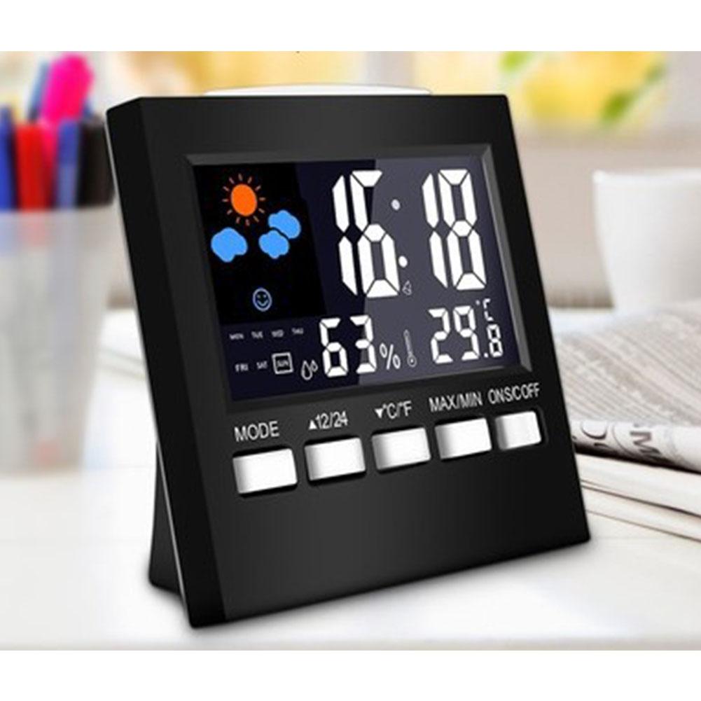 Multifunctional Sound Sensor Digital Calendar Clock Alarm Clock with LED Colour Display Thermometer Hygrometer Weather Station black #1
Multifunctional Sound Sensor Digital Calendar Clock Alarm Clock with LED Colour Display Thermometer Hygrometer Weather Station black #1