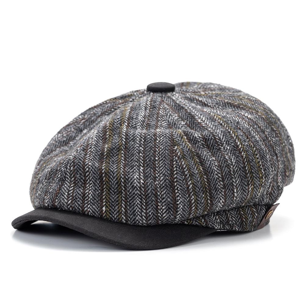 Classic Hat for Men Caps British striped color matching octagonal hat adjustable Vintage men beret retro short brim newsboy hat One Size
Classic Hat for Men Caps British striped color matching octagonal hat adjustable Vintage men beret retro short brim newsboy hat One Size