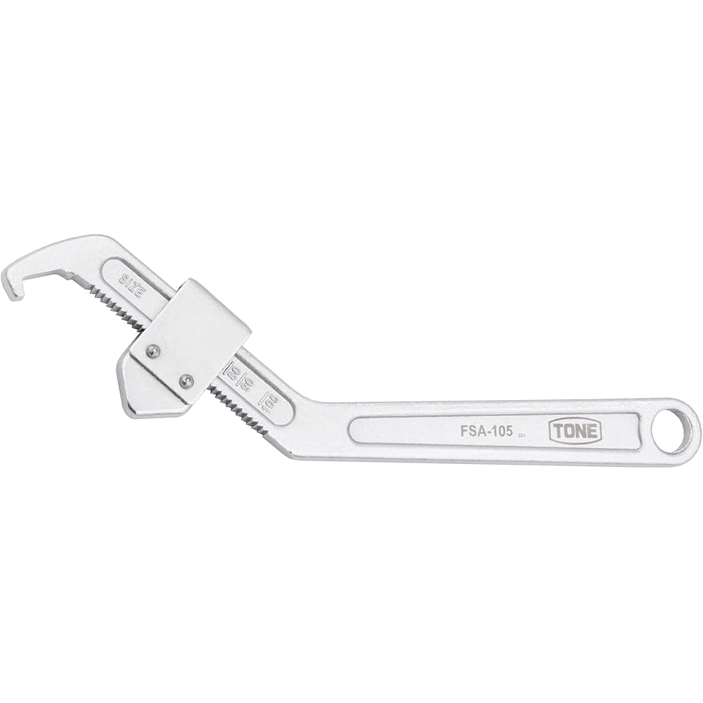 Tone FSA-105 Adjustable Hook Spanner 35-105mm Compatible with Notched Round Nuts 278mm Length
Tone FSA-105 Adjustable Hook Spanner 35-105mm Compatible with Notched Round Nuts 278mm Length