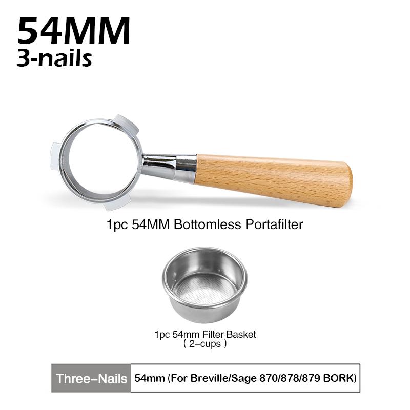 54MM Бездонный Рожок для Кофе для Sage Breville 870 878 880 Запасная Корзина Фильтра Аксессуар для Эспрессо Инструмент Бариста
54MM Бездонный Рожок для Кофе для Sage Breville 870 878 880 Запасная Корзина Фильтра Аксессуар для Эспрессо Инструмент Бариста