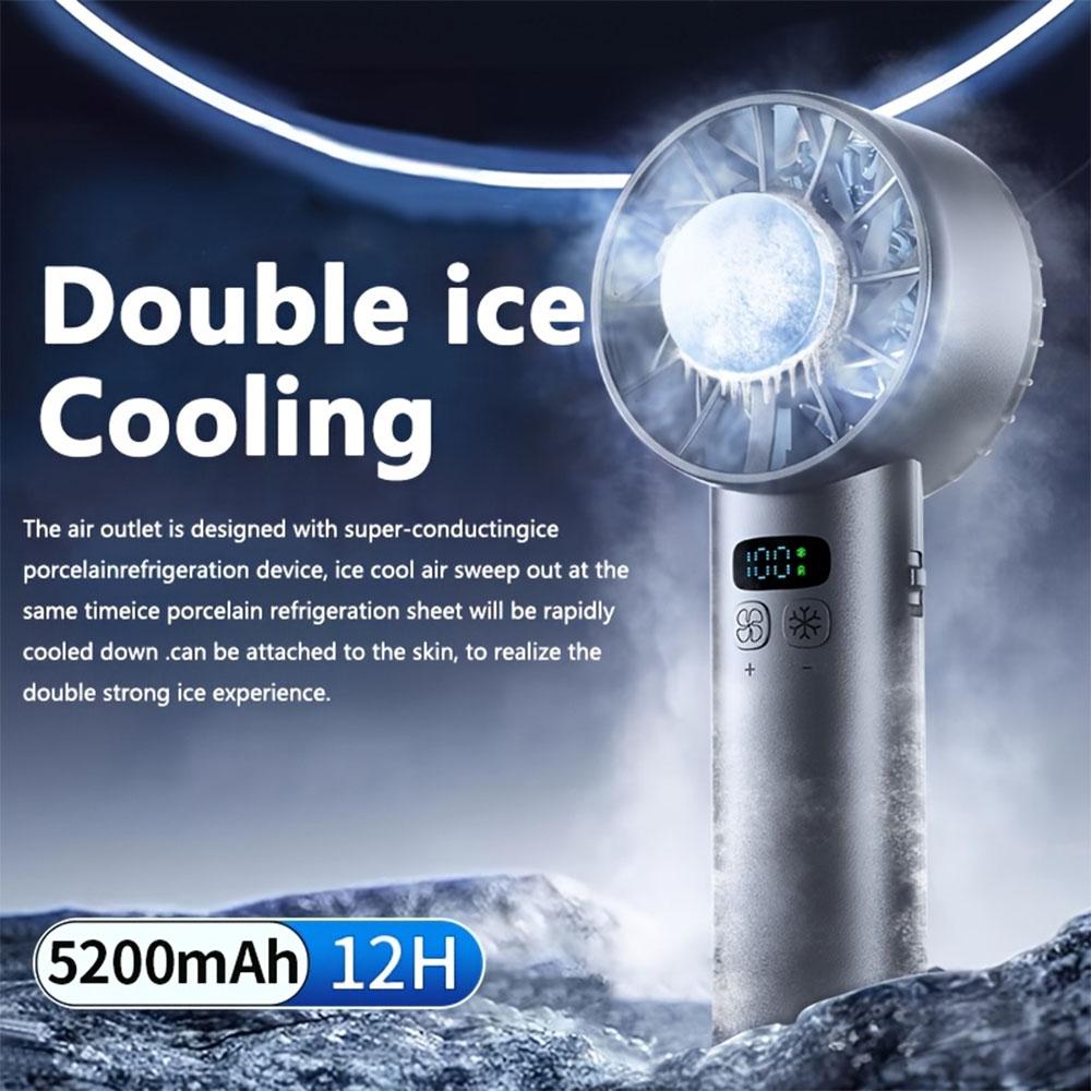 5200mah Electric Ice Compress Handheld Fan High Speed Cooling USB Rechargeable Mini LED Digital Display Travel Outdoor Desk Fans
5200mah Electric Ice Compress Handheld Fan High Speed Cooling USB Rechargeable Mini LED Digital Display Travel Outdoor Desk Fans