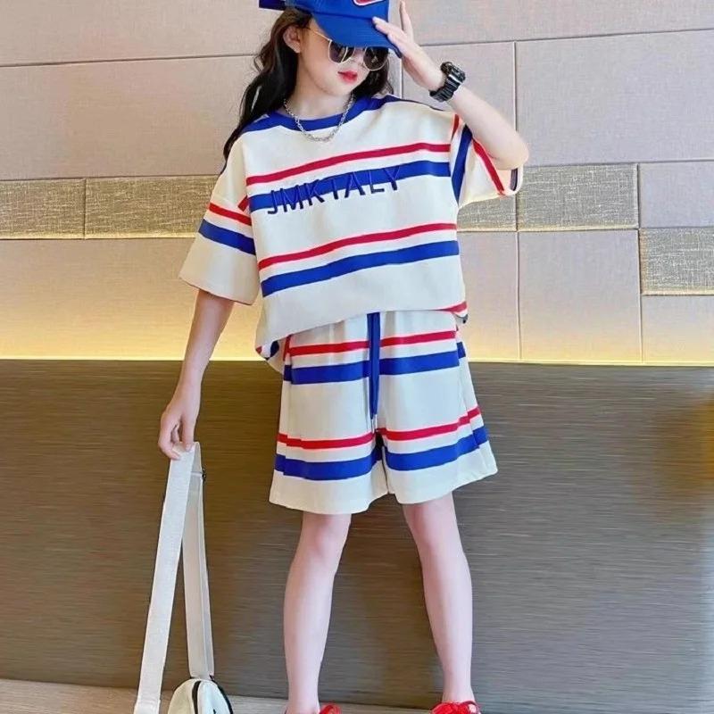 Summer Girls Cotton Stripes Alphabet T-Shirt Tops+Drawstring Shorts Workout Sets School Kids 2PCS Tracksuit Child Outfits 5-16Yr 120 белый
Summer Girls Cotton Stripes Alphabet T-Shirt Tops+Drawstring Shorts Workout Sets School Kids 2PCS Tracksuit Child Outfits 5-16Yr 120 белый