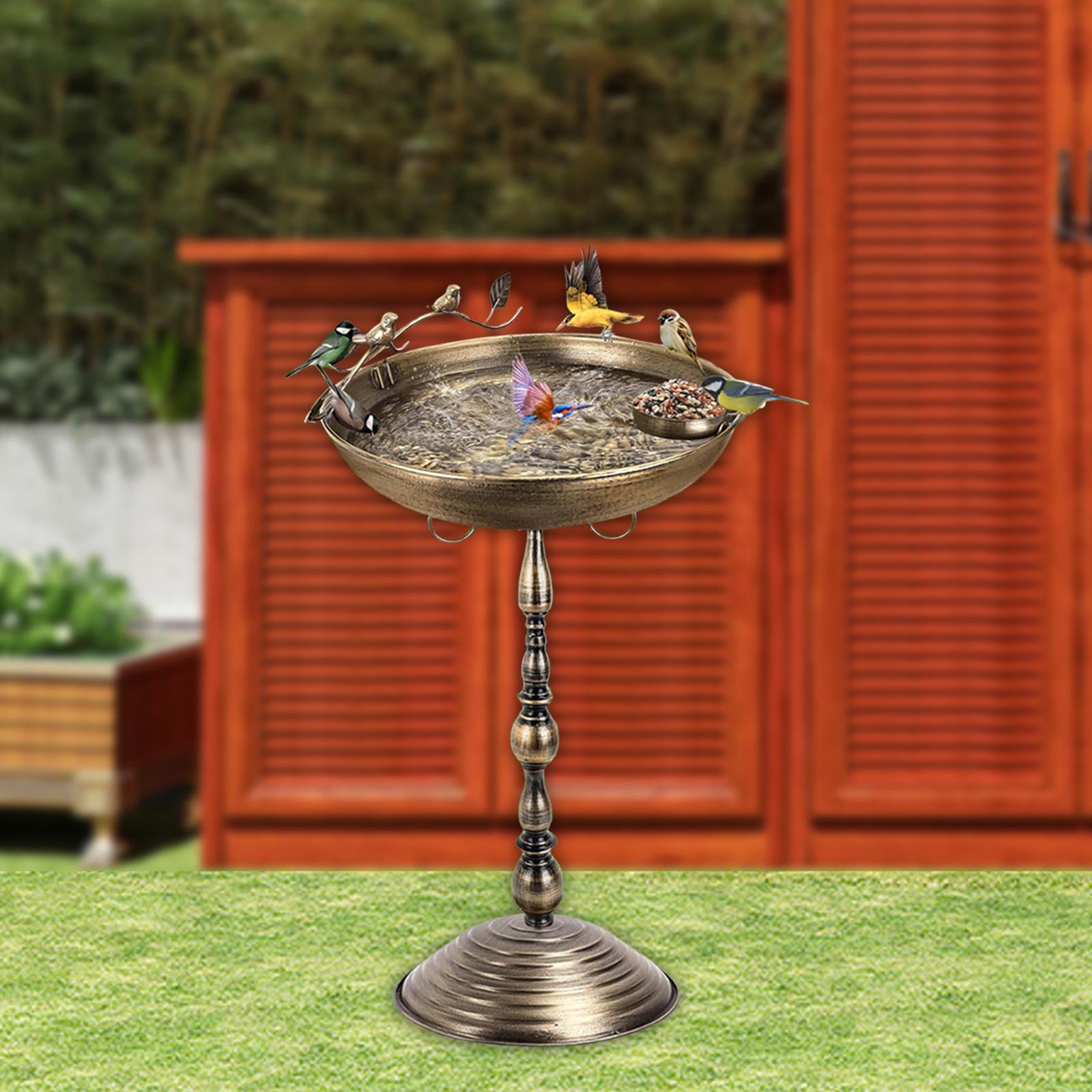 Metal Bird Bath Standing Bird Feeder Ornamental Pedestal Stable Fountain Bowl for Outside Garden Yard золотий
Metal Bird Bath Standing Bird Feeder Ornamental Pedestal Stable Fountain Bowl for Outside Garden Yard золотий