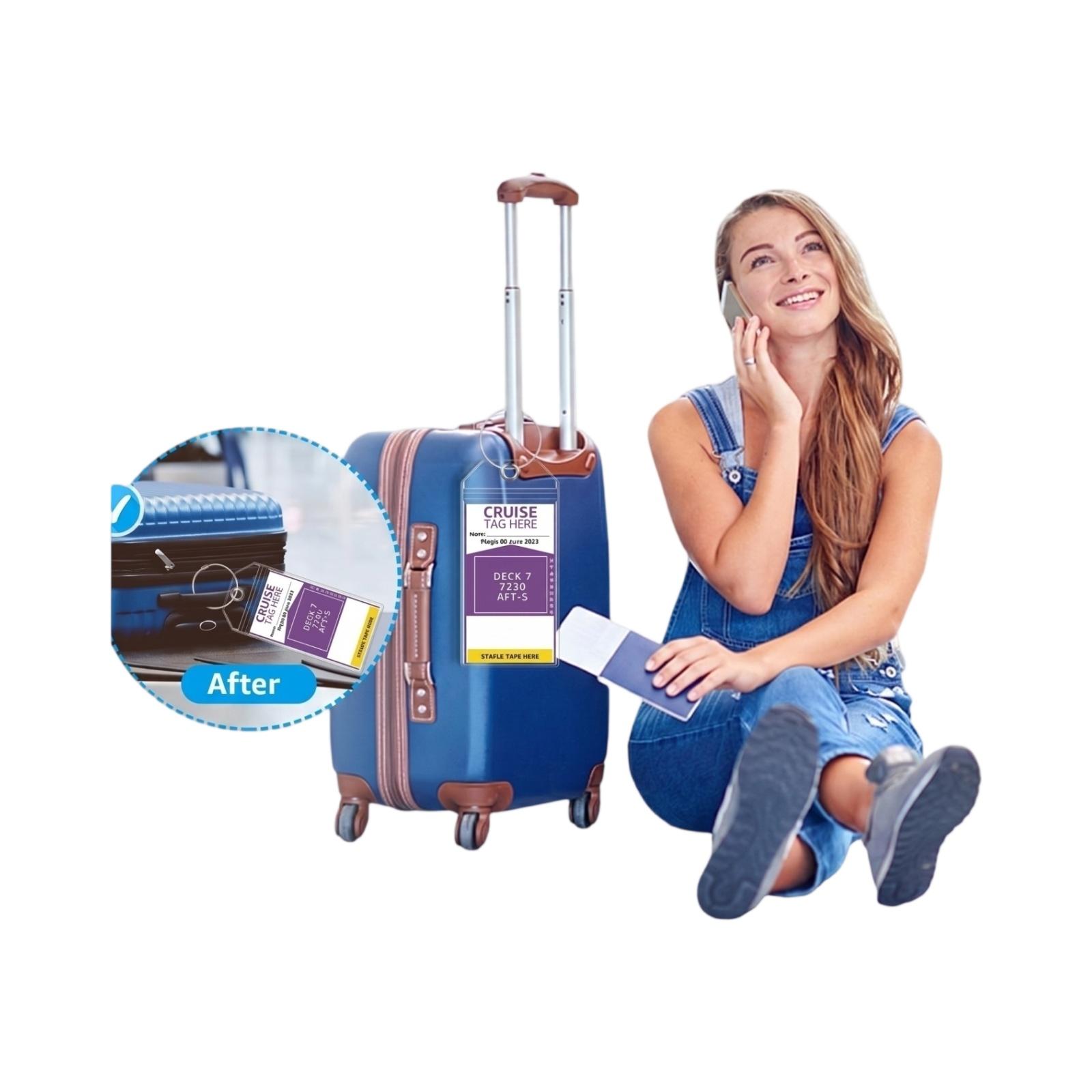 Transparent PVC Vertical Luggage Tag Waterproof Cruise Identification Label Durable Travel Bag Tag with Clear Window for Easy Information Display one size
Transparent PVC Vertical Luggage Tag Waterproof Cruise Identification Label Durable Travel Bag Tag with Clear Window for Easy Information Display one size