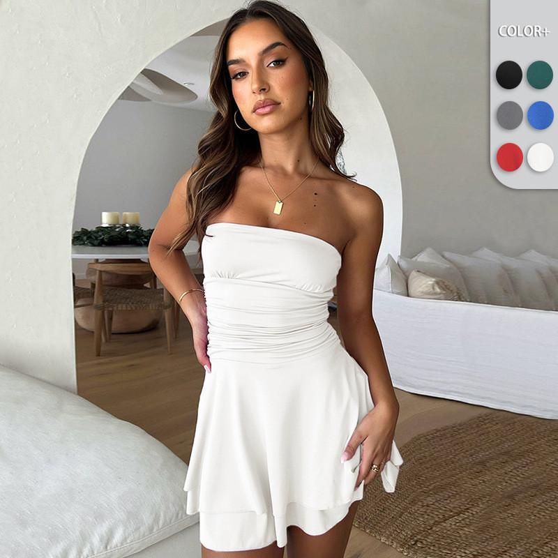 Women Fashion Casual Elegant Party Wedding Evening Strapless Pleat Sleeveless Mini Short Dress
Women Fashion Casual Elegant Party Wedding Evening Strapless Pleat Sleeveless Mini Short Dress