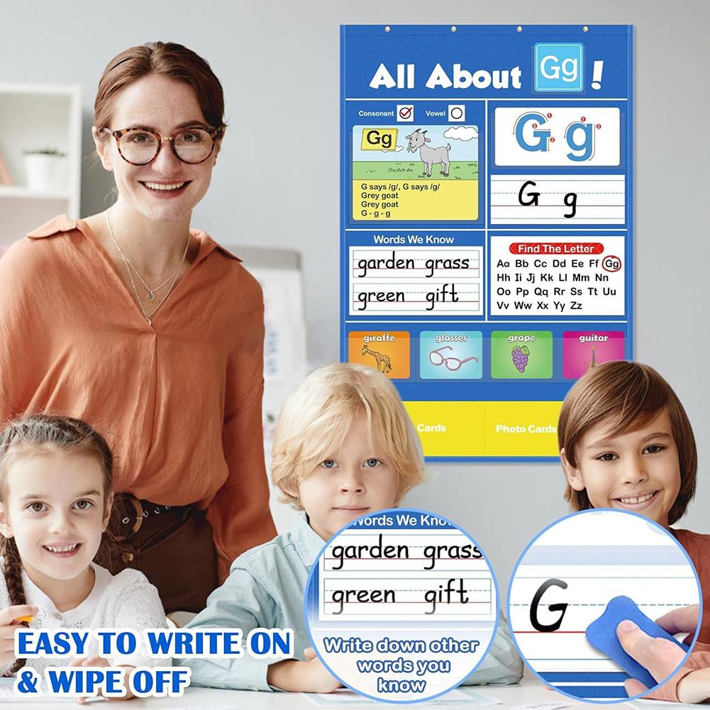 Alphabets Learning Pocket Chart Letter Recognition Tool Letter Tracing Supports Early Literacy /Interactive Aid China Mainland
Alphabets Learning Pocket Chart Letter Recognition Tool Letter Tracing Supports Early Literacy /Interactive Aid China Mainland