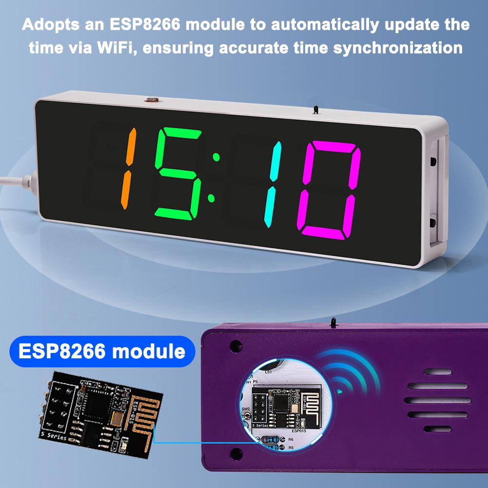 ESP8266 IoT Colorful WiFi Clock Kit Інтелектуальний електронний годинник DIY Welding Practice Parts Set Автоматична синхронізація часу синій
ESP8266 IoT Colorful WiFi Clock Kit Інтелектуальний електронний годинник DIY Welding Practice Parts Set Автоматична синхронізація часу синій