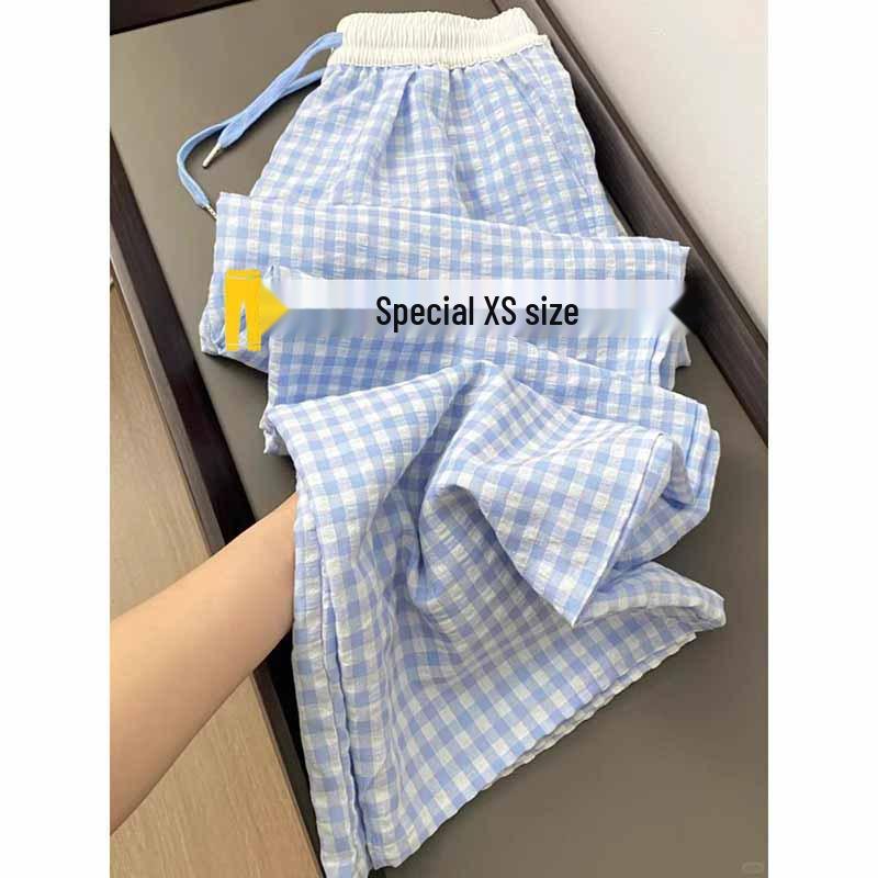Women s High Waist Blue & White Plaid Wide-Leg Pants, 145cm, Petite, Casual Summer 2025 Collection XL (recommended 116-125 jin)
Women s High Waist Blue & White Plaid Wide-Leg Pants, 145cm, Petite, Casual Summer 2025 Collection XL (recommended 116-125 jin)