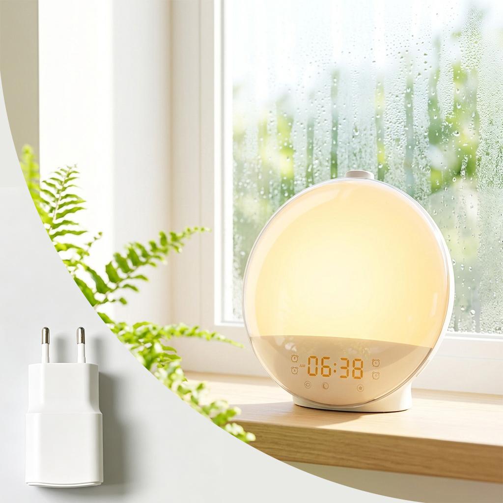 Sunrise Simulation Alarm Clock Wake Up Light 7 Natural Sounds 8 Sleep Music FM Radio Dual Alarms Snooze Colorful RGB Ambient Light EU Plug
Sunrise Simulation Alarm Clock Wake Up Light 7 Natural Sounds 8 Sleep Music FM Radio Dual Alarms Snooze Colorful RGB Ambient Light EU Plug