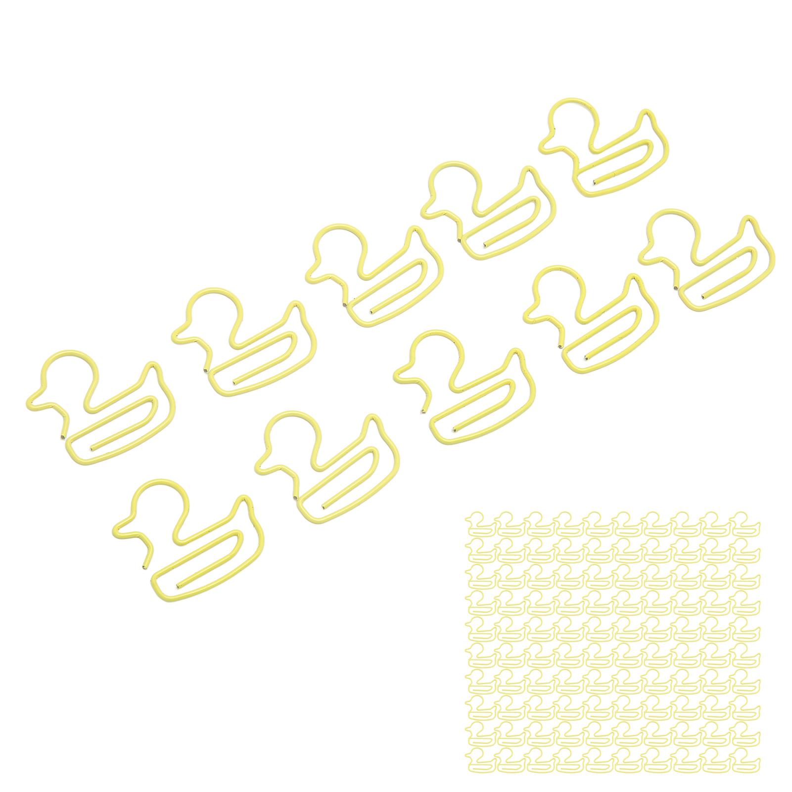 100Pcs Paper Clips Yellow Duck Shape Lightweight Portable Electroplating Process Metal Paperclip Office Clips
100Pcs Paper Clips Yellow Duck Shape Lightweight Portable Electroplating Process Metal Paperclip Office Clips