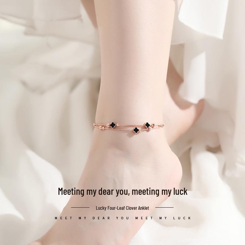 Lucky Clover Agate Anklet - High-End, Durable Women s Jewelry with Niche Design Rose Gold (Agate)
Lucky Clover Agate Anklet - High-End, Durable Women s Jewelry with Niche Design Rose Gold (Agate)