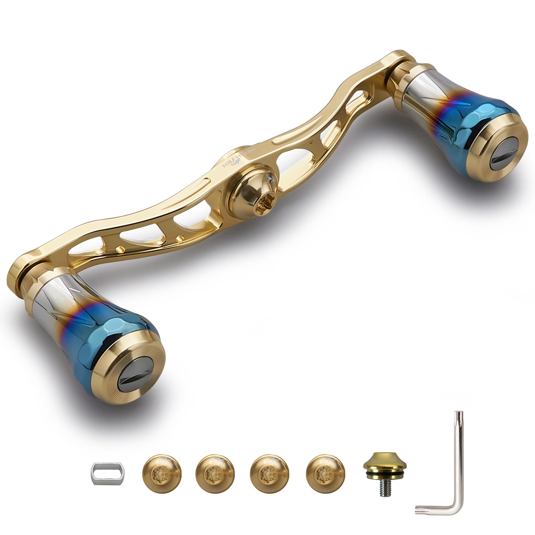 HEIGHTEN Bait Reel Handle for Abu Aviation Aluminum Aurora Series V2.0 90mm/105mm/115mm Shimano, Daiwa, Garcia, (V2.0-105mm - Gold) (0137)
HEIGHTEN Bait Reel Handle for Abu Aviation Aluminum Aurora Series V2.0 90mm/105mm/115mm Shimano, Daiwa, Garcia, (V2.0-105mm - Gold) (0137)