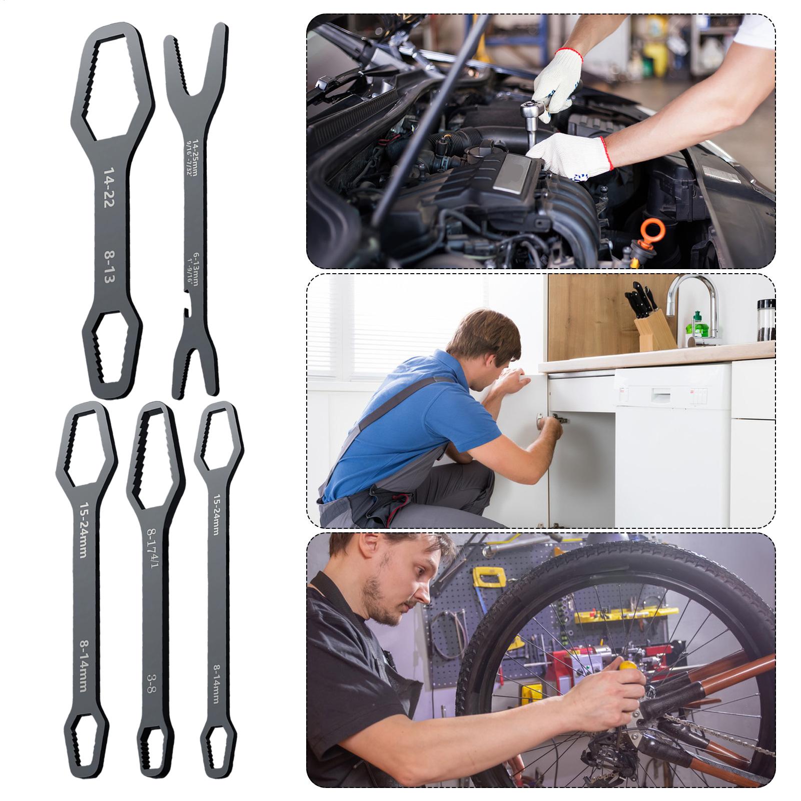 Universal Adjustable Wrench 5 Piece Chrome Vanadium Steel Portable Double Ended Self-Tightening Lazy Wrench Set For Plumbing China Mainland
Universal Adjustable Wrench 5 Piece Chrome Vanadium Steel Portable Double Ended Self-Tightening Lazy Wrench Set For Plumbing China Mainland