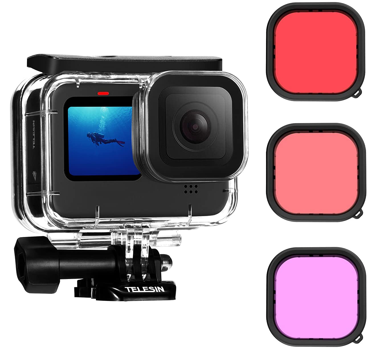 TELESIN Waterproof Housing Case for GoPro 3 Color Filters for Hero 12 Hero 11 mini 10 9 60m Deep Diving Waterproof Dustproof Protective Housing Diving
TELESIN Waterproof Housing Case for GoPro 3 Color Filters for Hero 12 Hero 11 mini 10 9 60m Deep Diving Waterproof Dustproof Protective Housing Diving