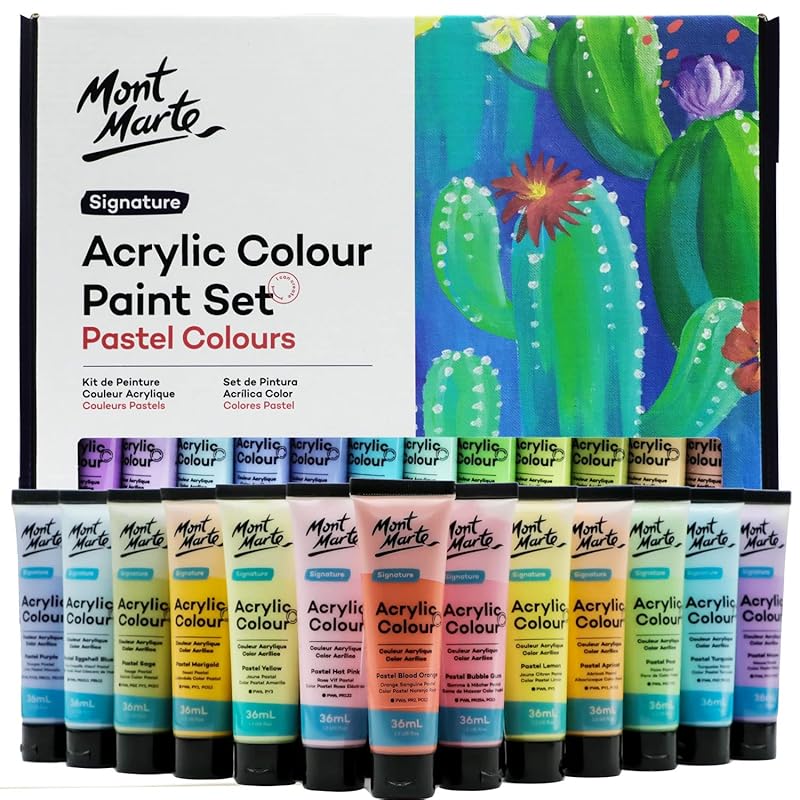 Mont Marte acrylic paint set pastel colors contemporary design, decorative items 24 colors 36ml Wonderful A set Ideal for fabrics, canvas, wood
Mont Marte acrylic paint set pastel colors contemporary design, decorative items 24 colors 36ml Wonderful A set Ideal for fabrics, canvas, wood