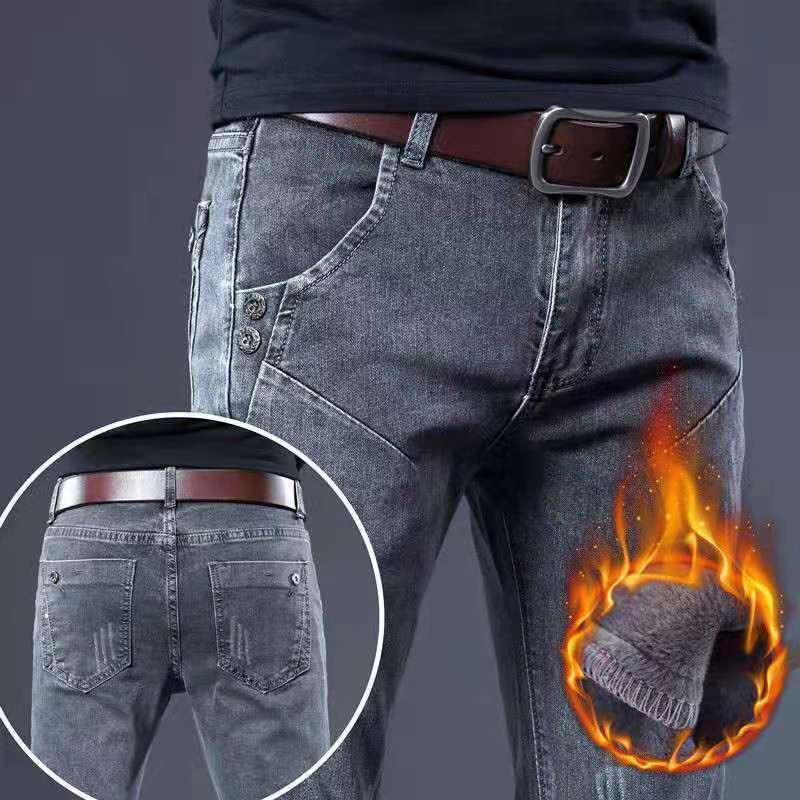 Чоловічі джинси слім-фіт на флісовій підкладці: Корейський стиль, Еластичний, Прохолодний, Трендовий для Осені/Зими - Ідеальний для учнів середньої школи та молодих дорослих 34
Чоловічі джинси слім-фіт на флісовій підкладці: Корейський стиль, Еластичний, Прохолодний, Трендовий для Осені/Зими - Ідеальний для учнів середньої школи та молодих дорослих 34