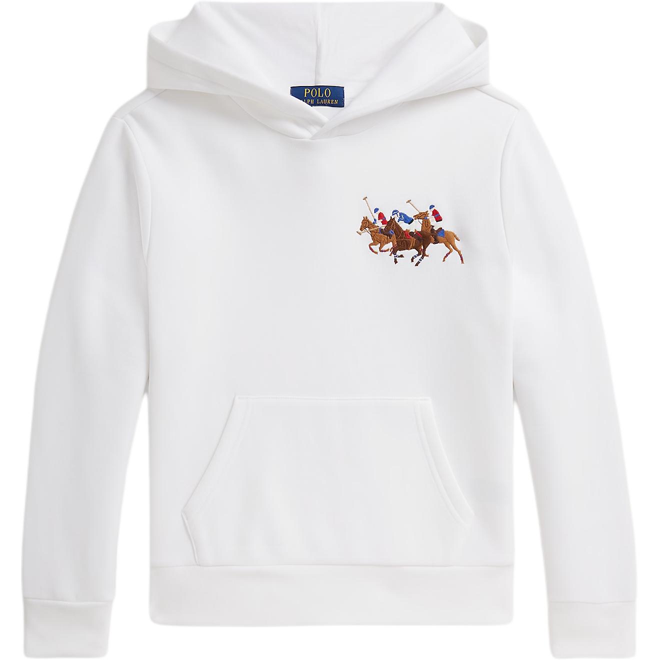 Polo Ralph Lauren Hoodie Triple Pony Embroidery Cotton Blend Fleece Solid Color Long Sleeve Pullover Kids hoodies White 323A95741-002 XL
Polo Ralph Lauren Hoodie Triple Pony Embroidery Cotton Blend Fleece Solid Color Long Sleeve Pullover Kids hoodies White 323A95741-002 XL