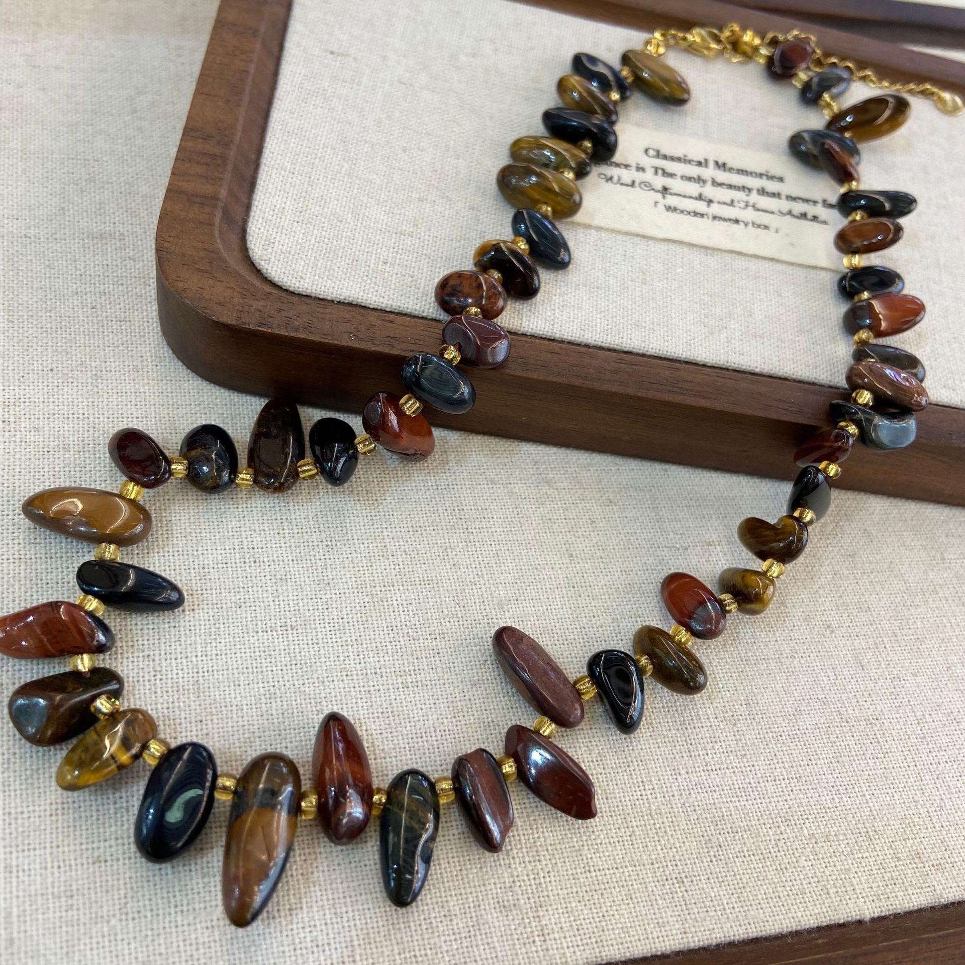 Holiday Style Temperament Natural Morgan Tiger S Eye Stone Edge Hole Long Tooth With Shape Necklace High Sense Light Luxury Niche Collarbone Chain
Holiday Style Temperament Natural Morgan Tiger S Eye Stone Edge Hole Long Tooth With Shape Necklace High Sense Light Luxury Niche Collarbone Chain