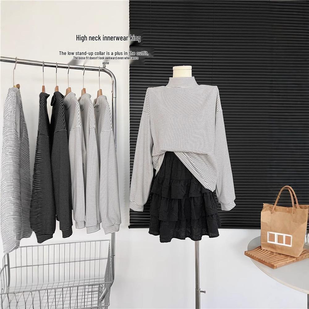 Women s Striped Semi-High Neck Thickened Base Shirt for Autumn/Winter - Trendy Long Sleeve Top M белый
Women s Striped Semi-High Neck Thickened Base Shirt for Autumn/Winter - Trendy Long Sleeve Top M белый