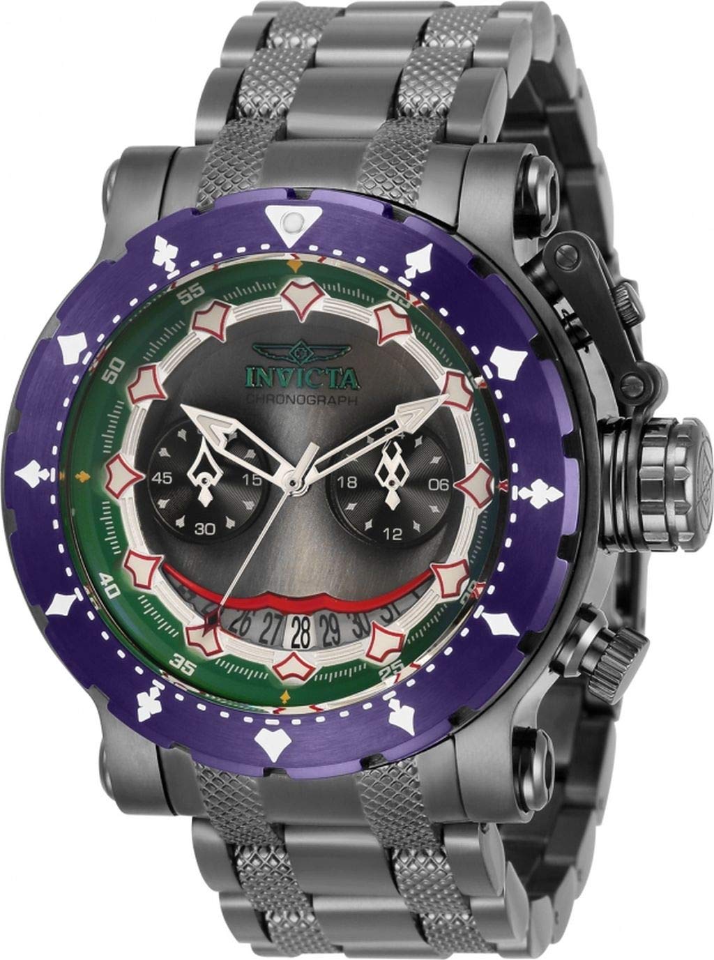 Invicta 48mm DC Comics Joker Coalition Forces Limited Edition Quartz Chronograph Gunmetal Tone Stainless Steel Bracelet Watch Men s
Invicta 48mm DC Comics Joker Coalition Forces Limited Edition Quartz Chronograph Gunmetal Tone Stainless Steel Bracelet Watch Men s