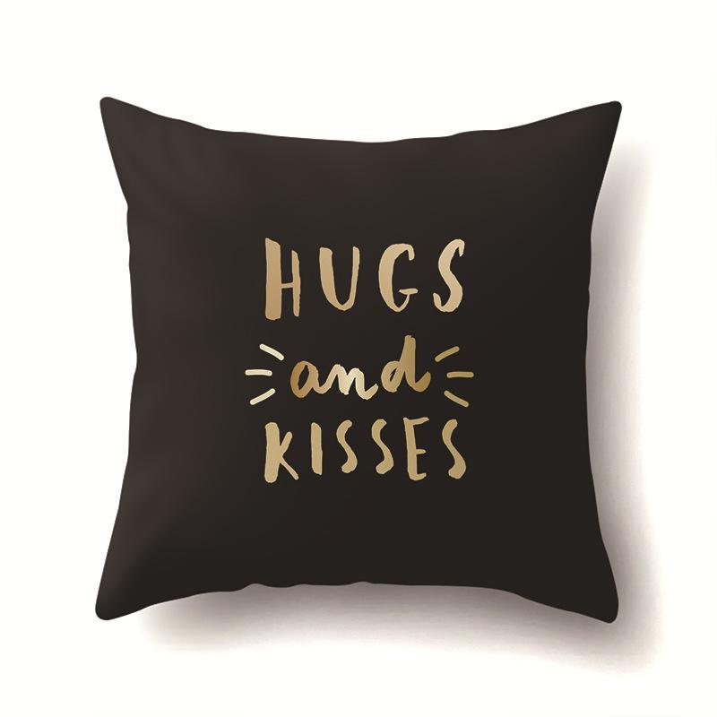 Креативная наволочка в стиле Инс, черно-белая, полиэстер, для украшения автомобиля, дома, с принтом, на поясничную подушку No pillow core